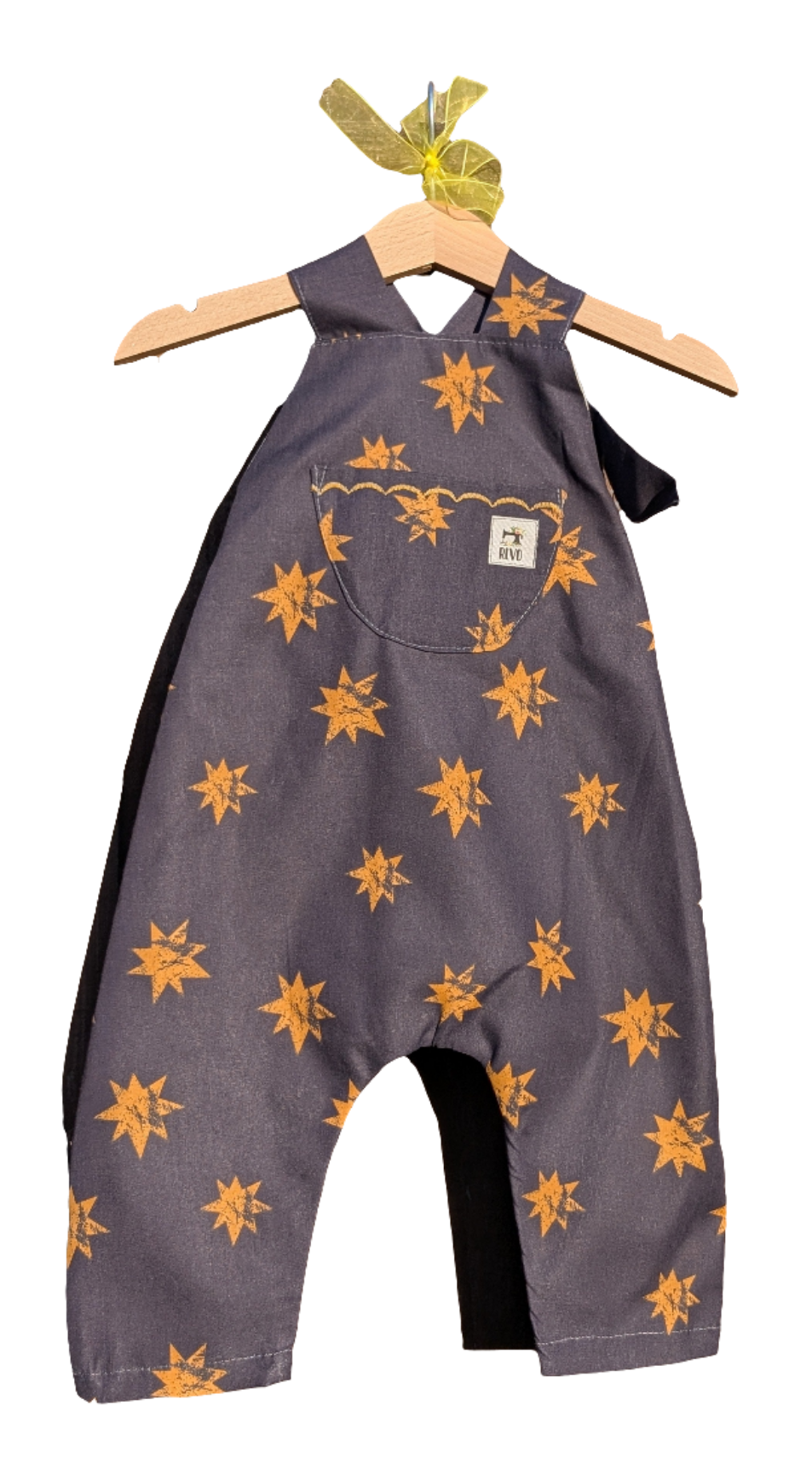 Baby Dungarees 6-9m-gold stars romper-celestial baby suit-reworked kids clothes.