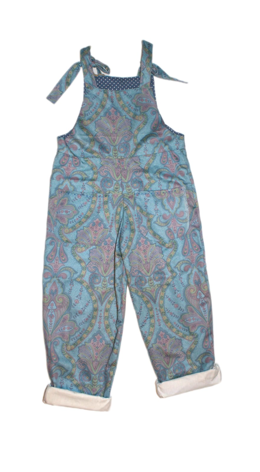 Dungarees size adult 6-8. Blue paisley RelovedDesignsbyDawn