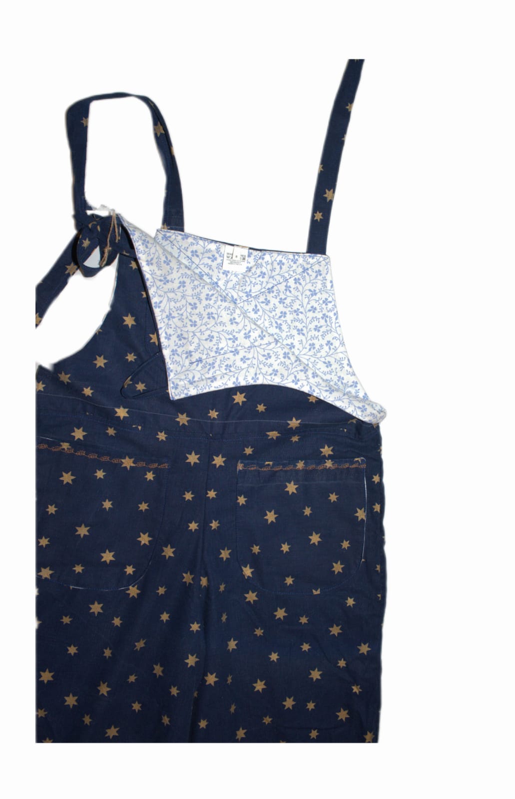 Dungarees size adult 6-8. Blue and gold stars RelovedDesignsbyDawn