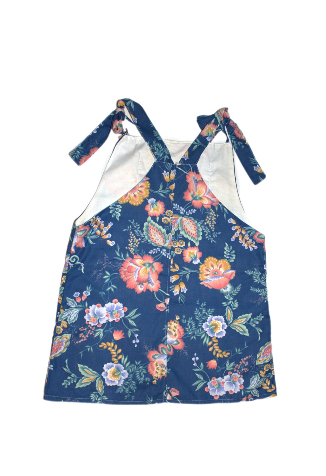 dress size 14, navy floral pinafore RelovedDesignsbyDawn