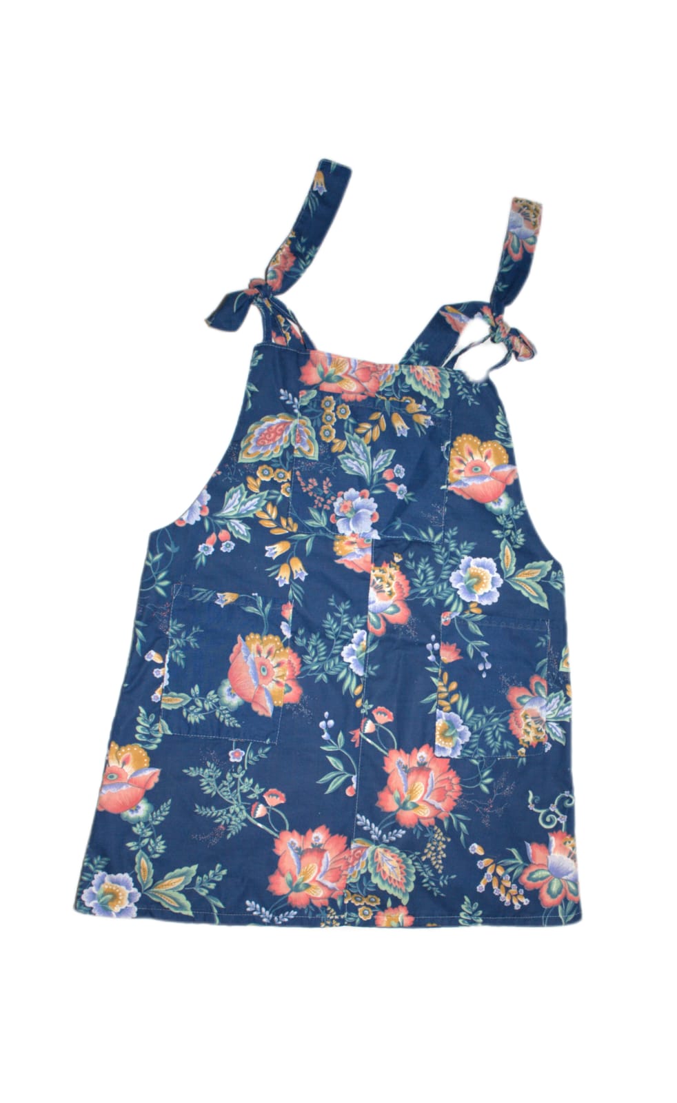 dress size 14, navy floral pinafore RelovedDesignsbyDawn