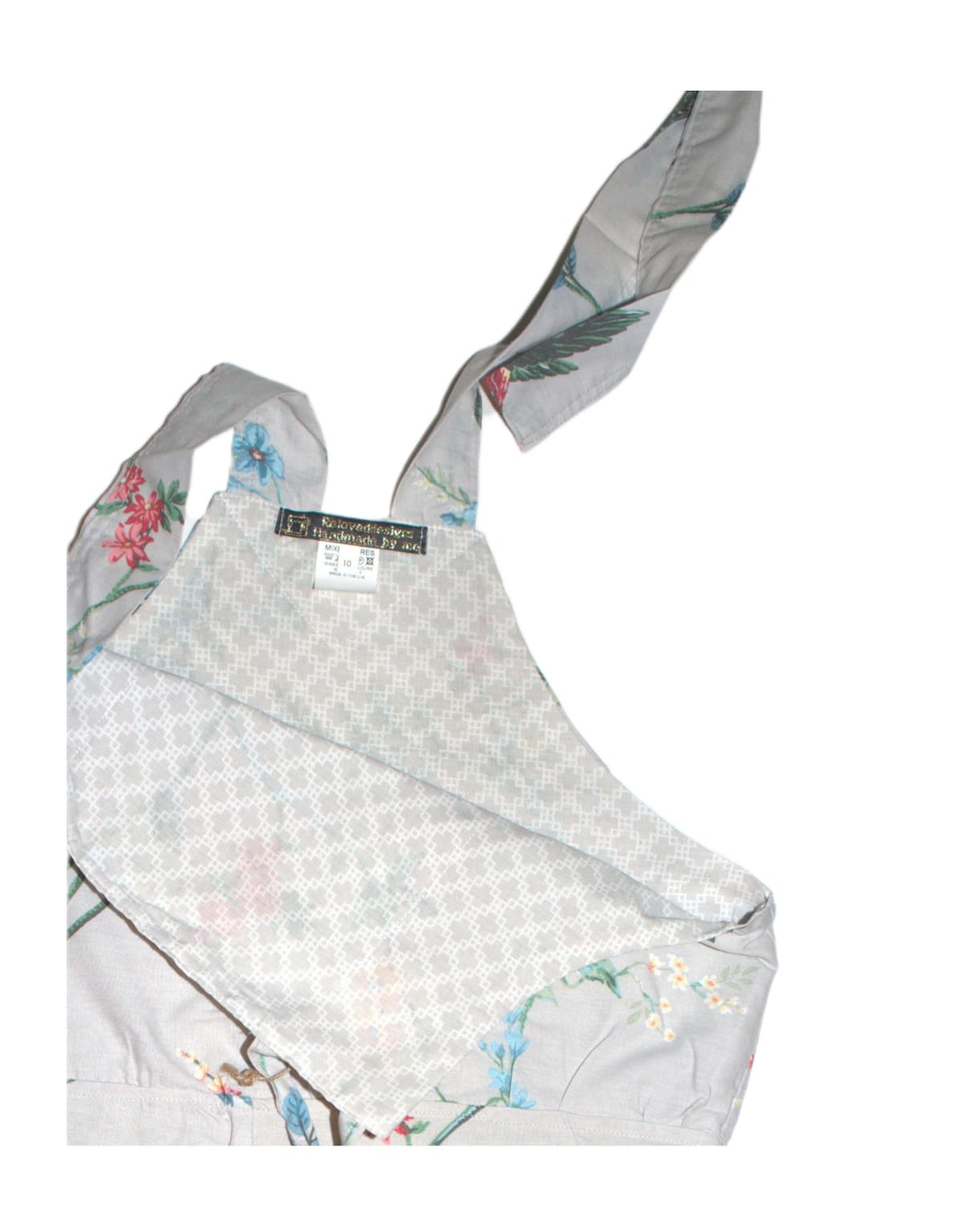 Dungarees size 10 floral and birds RelovedDesignsbyDawn