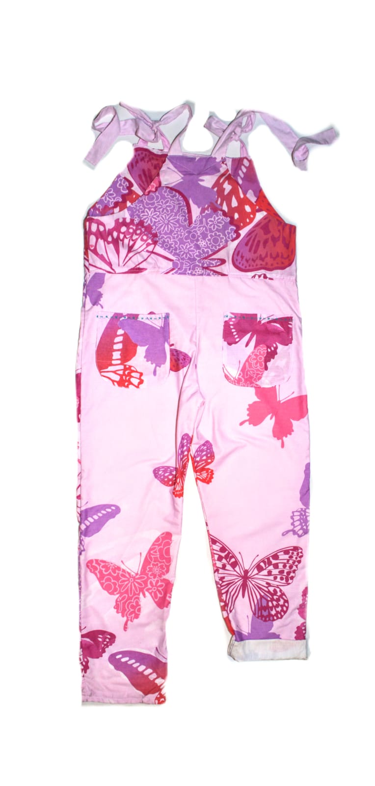 Dungarees size 12, pink butterfly RelovedDesignsbyDawn