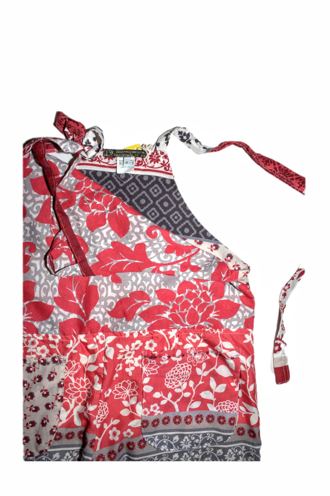 Dungarees size 12, ethnic floral RelovedDesignsbyDawn
