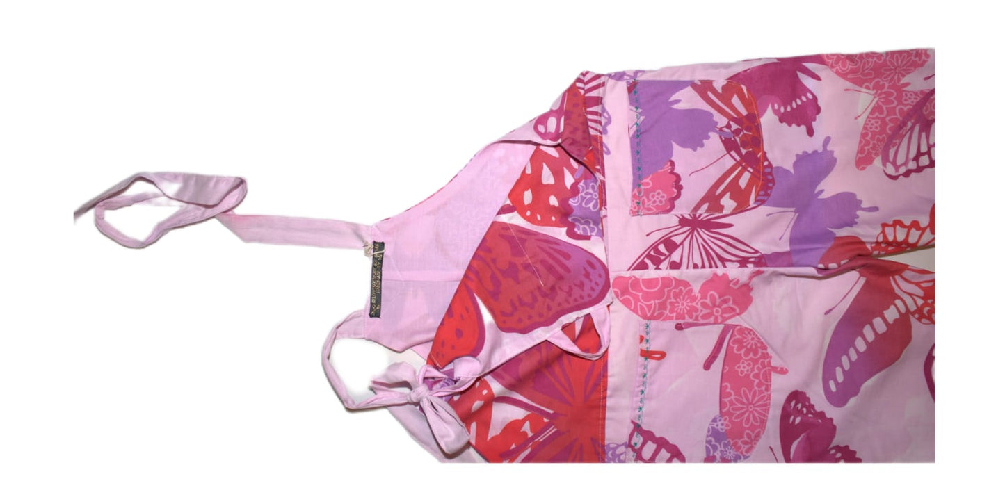 Dungarees size 12, pink butterfly RelovedDesignsbyDawn