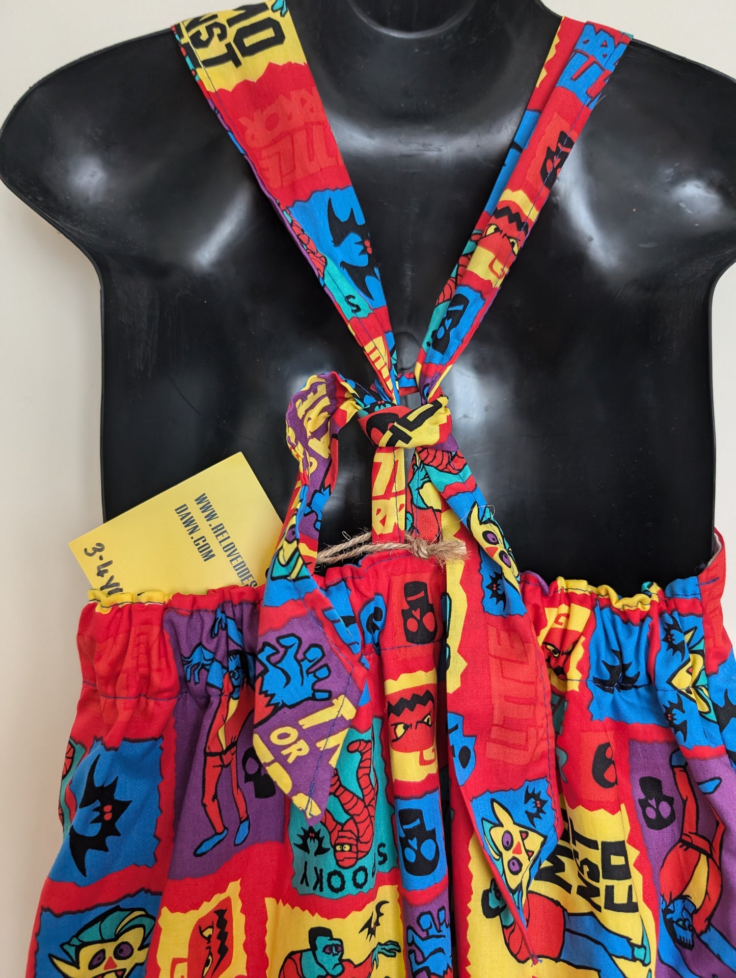 Child Dungarees, romper, age 3-4yrs Halloween monsters suit RelovedDesignsbyDawn