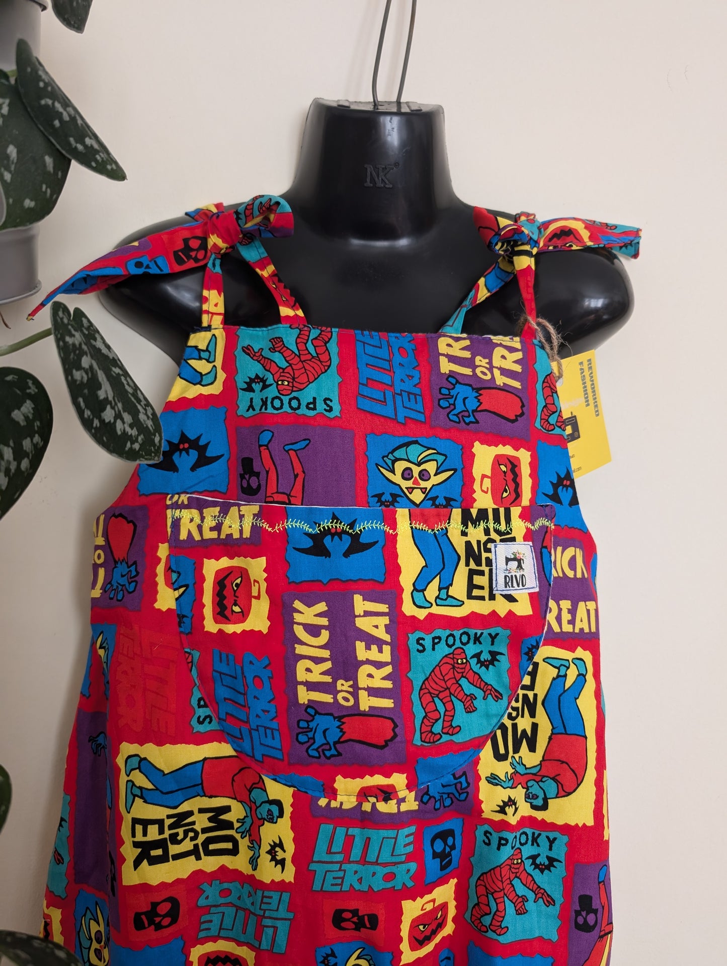 Child Dungarees, romper, age 4-5yrs Halloween monsters suit RelovedDesignsbyDawn