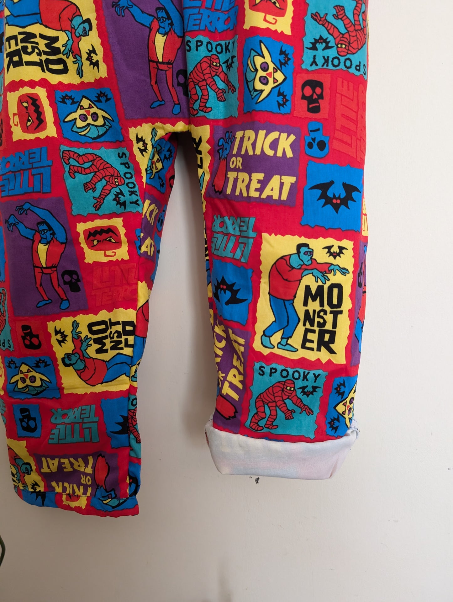 Child Dungarees, romper, age 4-5yrs Halloween monsters suit RelovedDesignsbyDawn