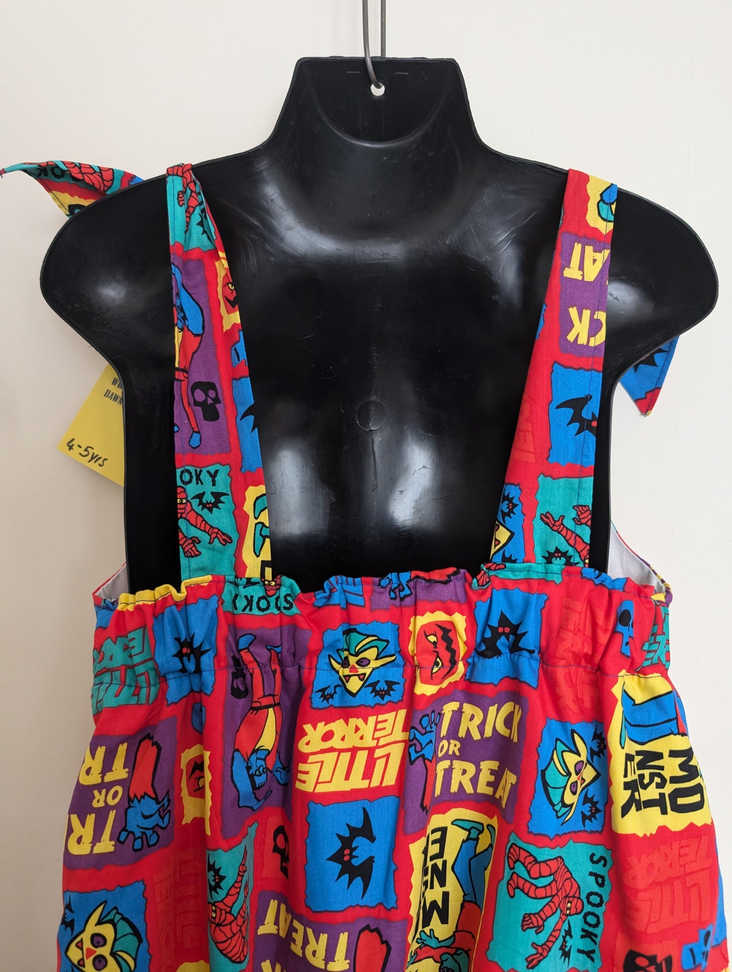 Child Dungarees, romper, age 4-5yrs Halloween monsters suit RelovedDesignsbyDawn