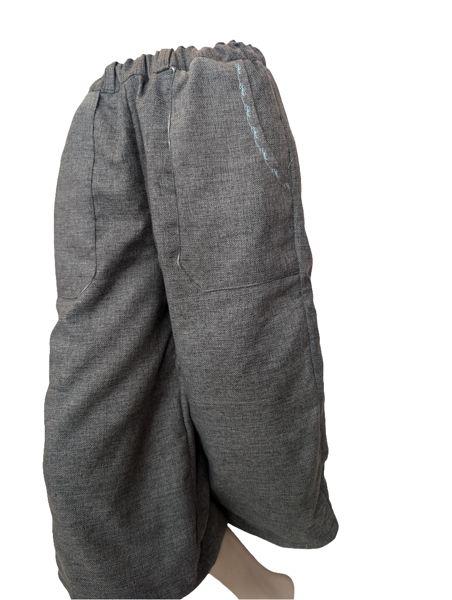 Trousers size 14, stretch waist trousers, reworked grey wide/cropped leg trousers RelovedDesignsbyDawn