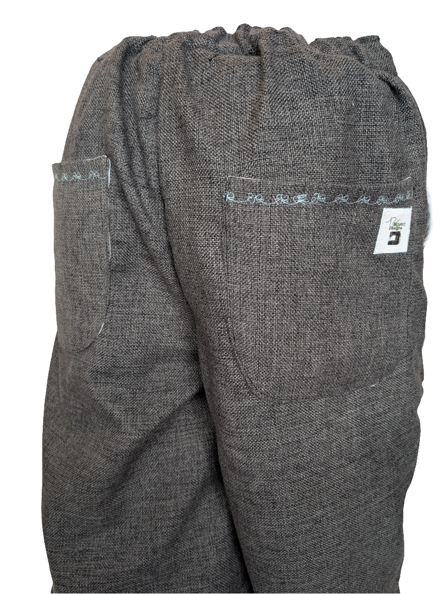 Trousers size 14, stretch waist trousers, reworked grey wide/cropped leg trousers RelovedDesignsbyDawn