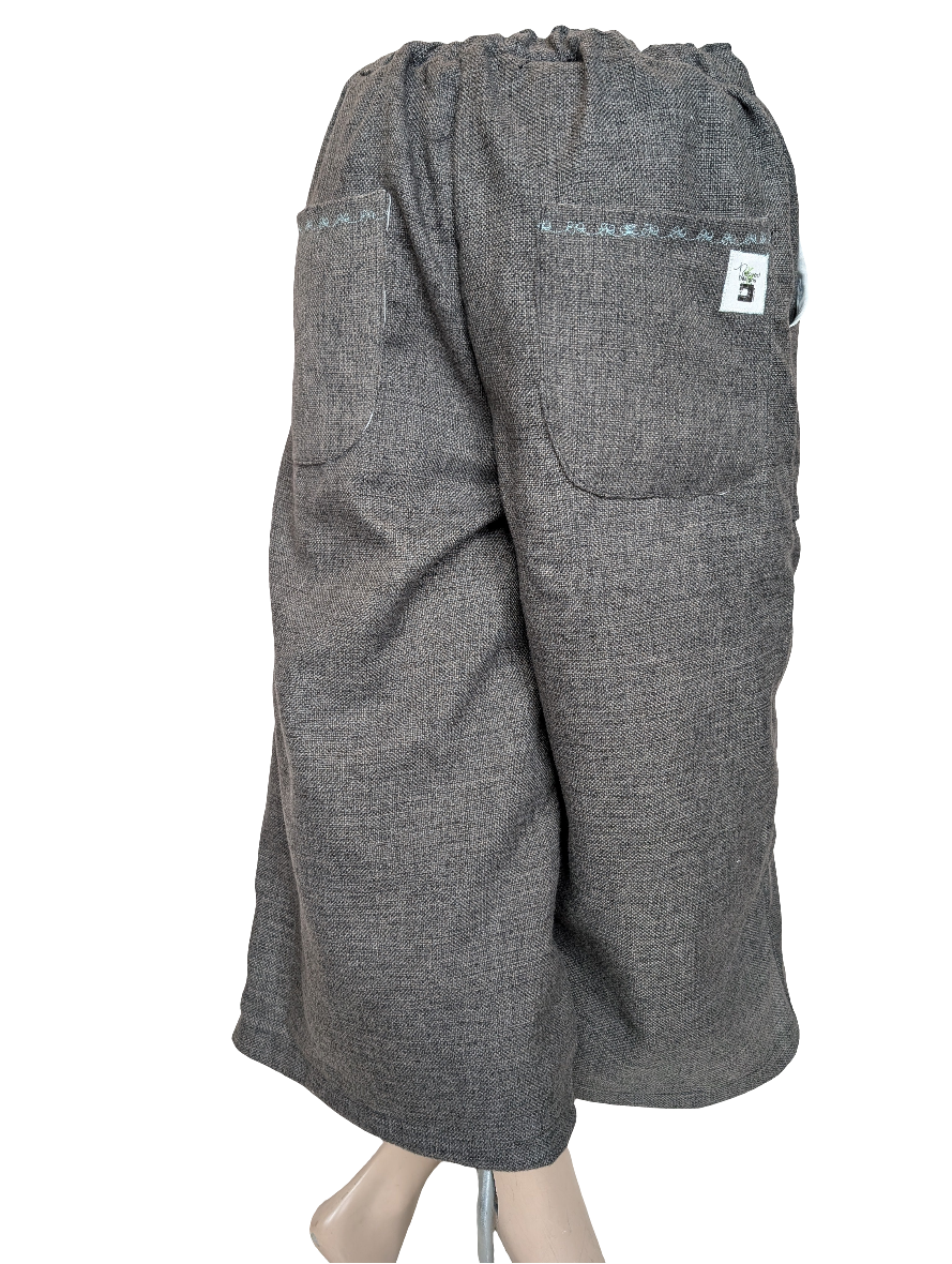 Trousers size 14, stretch waist trousers, reworked grey wide/cropped leg trousers RelovedDesignsbyDawn