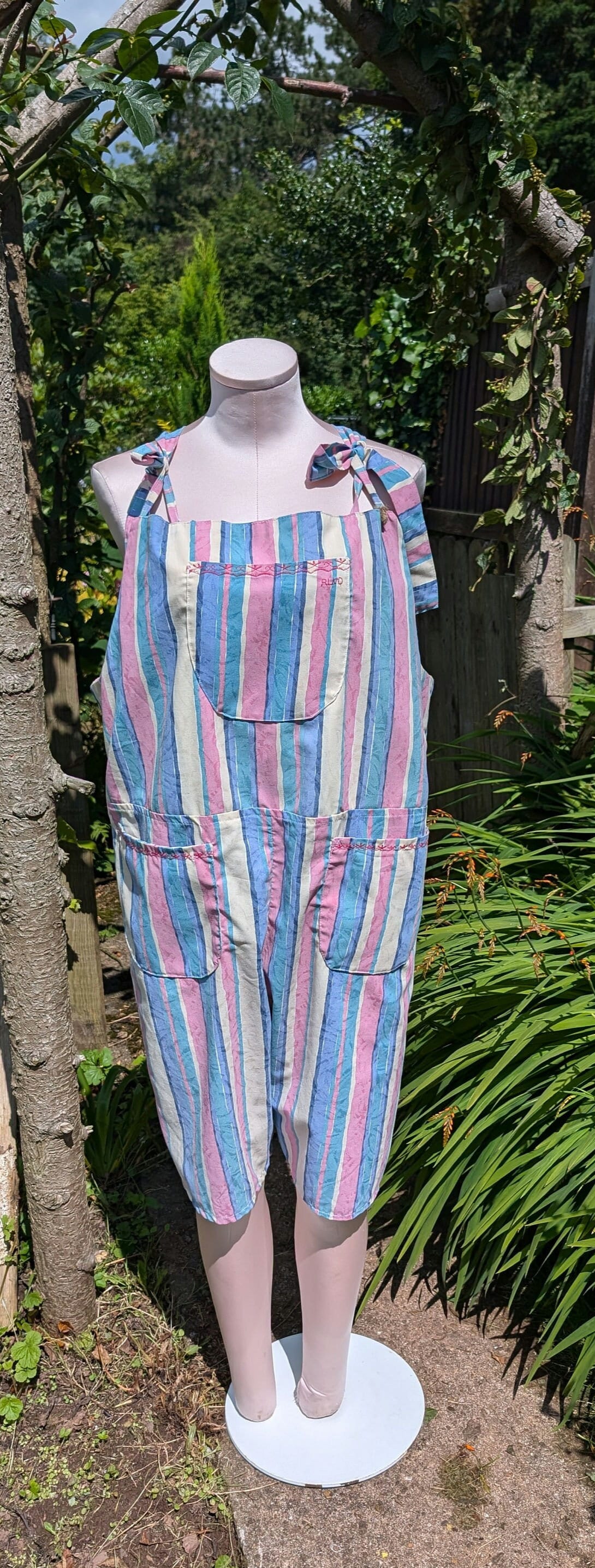 dungarees size 14 short dungarees candy stripe dungarees pink dung RelovedDesignsbyDawn