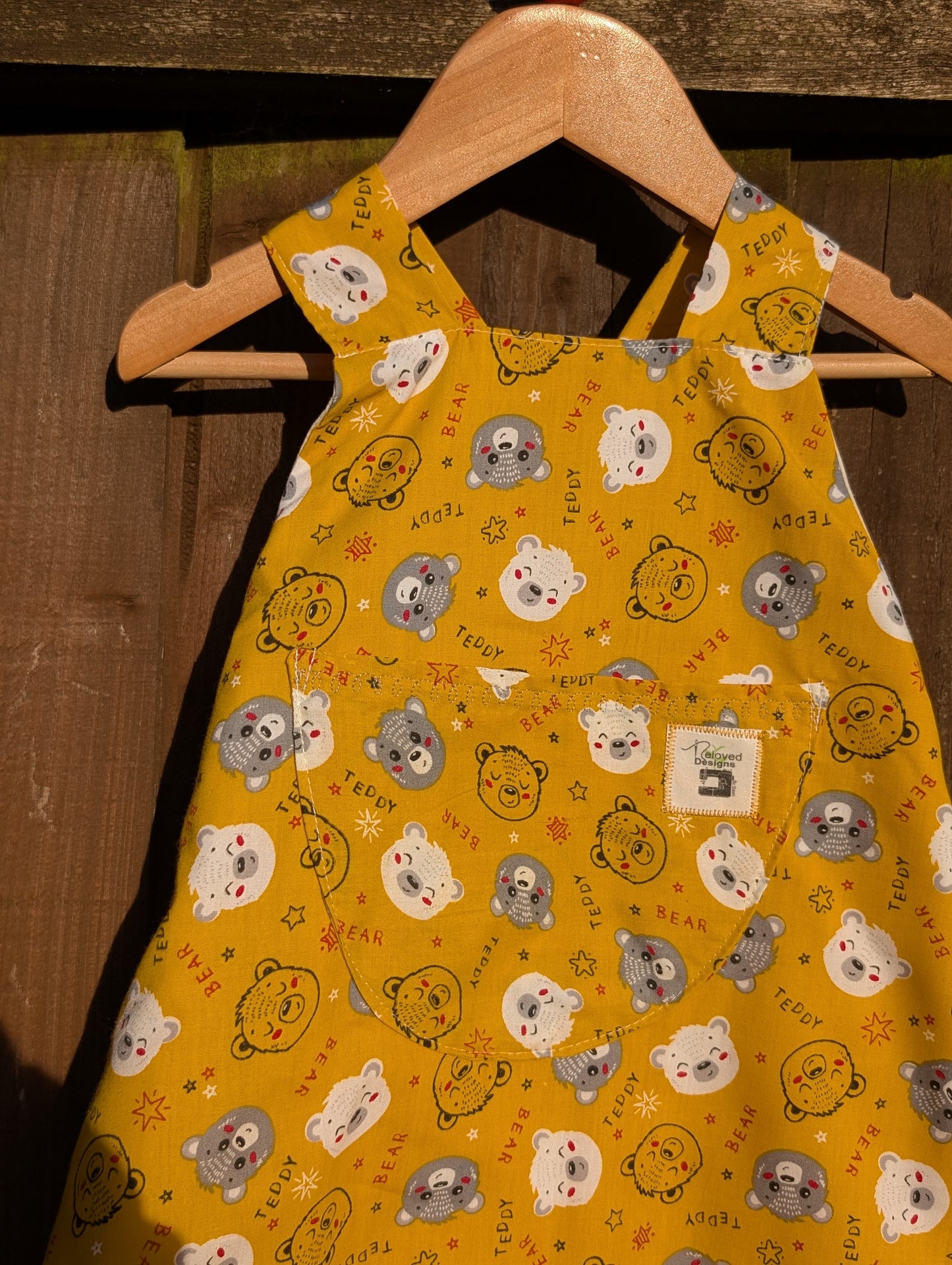 Child all in one-dunga-romper-age 3-4yrs and 6-9m-teddy's pattern-bears print kids-baby gift idea-mini dungarees-baby-toddler