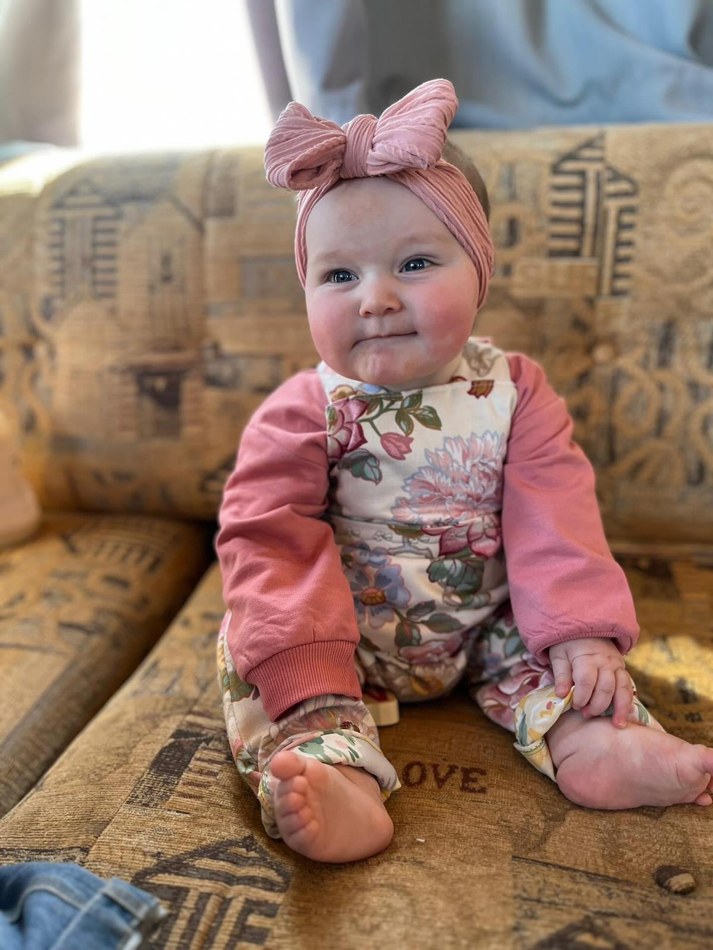 Baby Dungarees 3-6 floral romper-purple baby suit-reworked kids clothes.