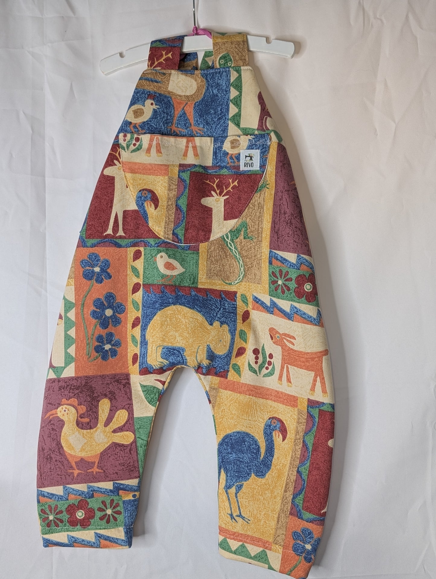 Baby-toddler dungarees-romper-12-18m clothing-child's dungarees-animals print-baby all in one-baby suit-sustainable baby gift.