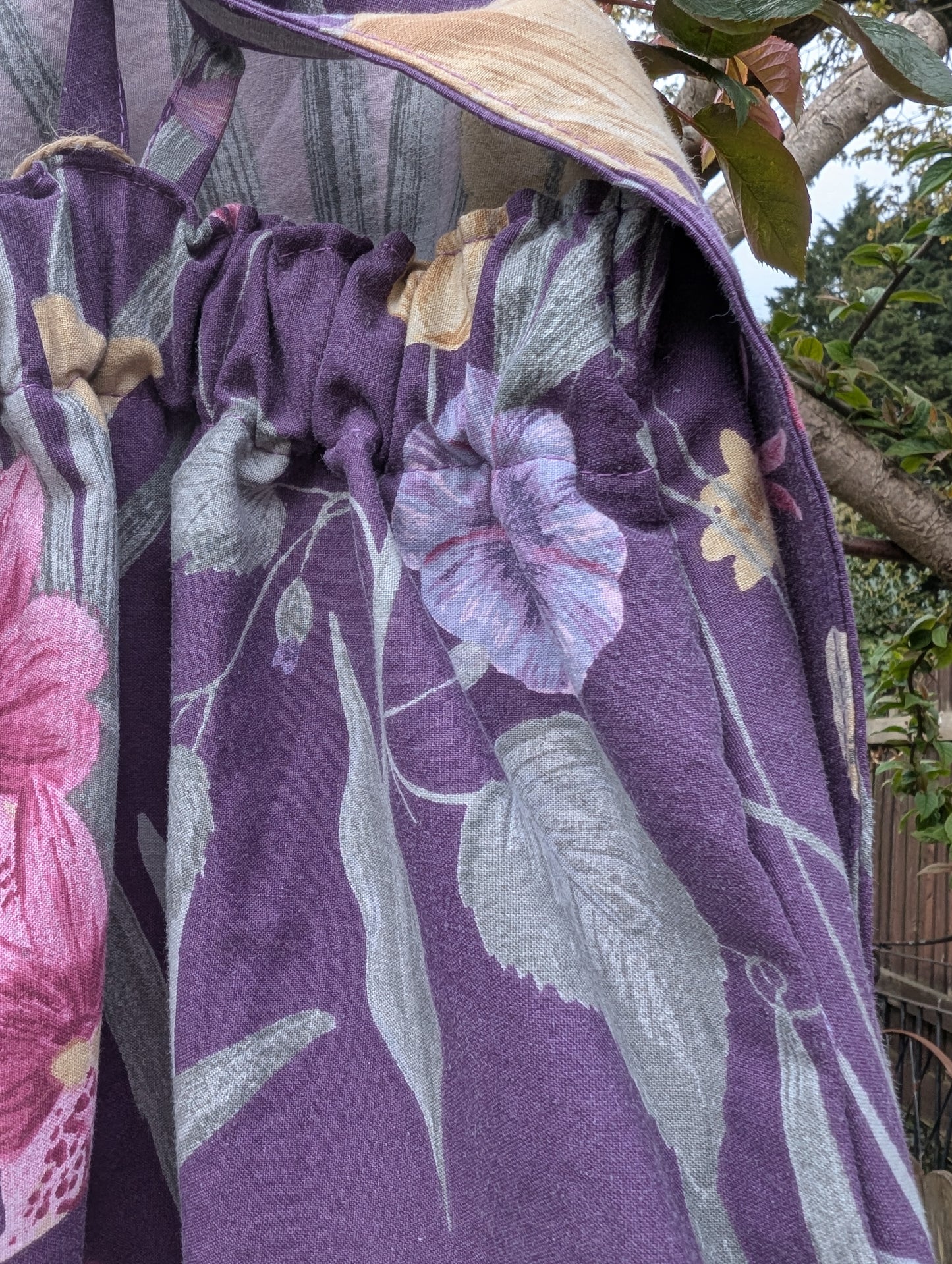Baby Dungarees 3-6 floral romper-purple baby suit-reworked kids clothes.