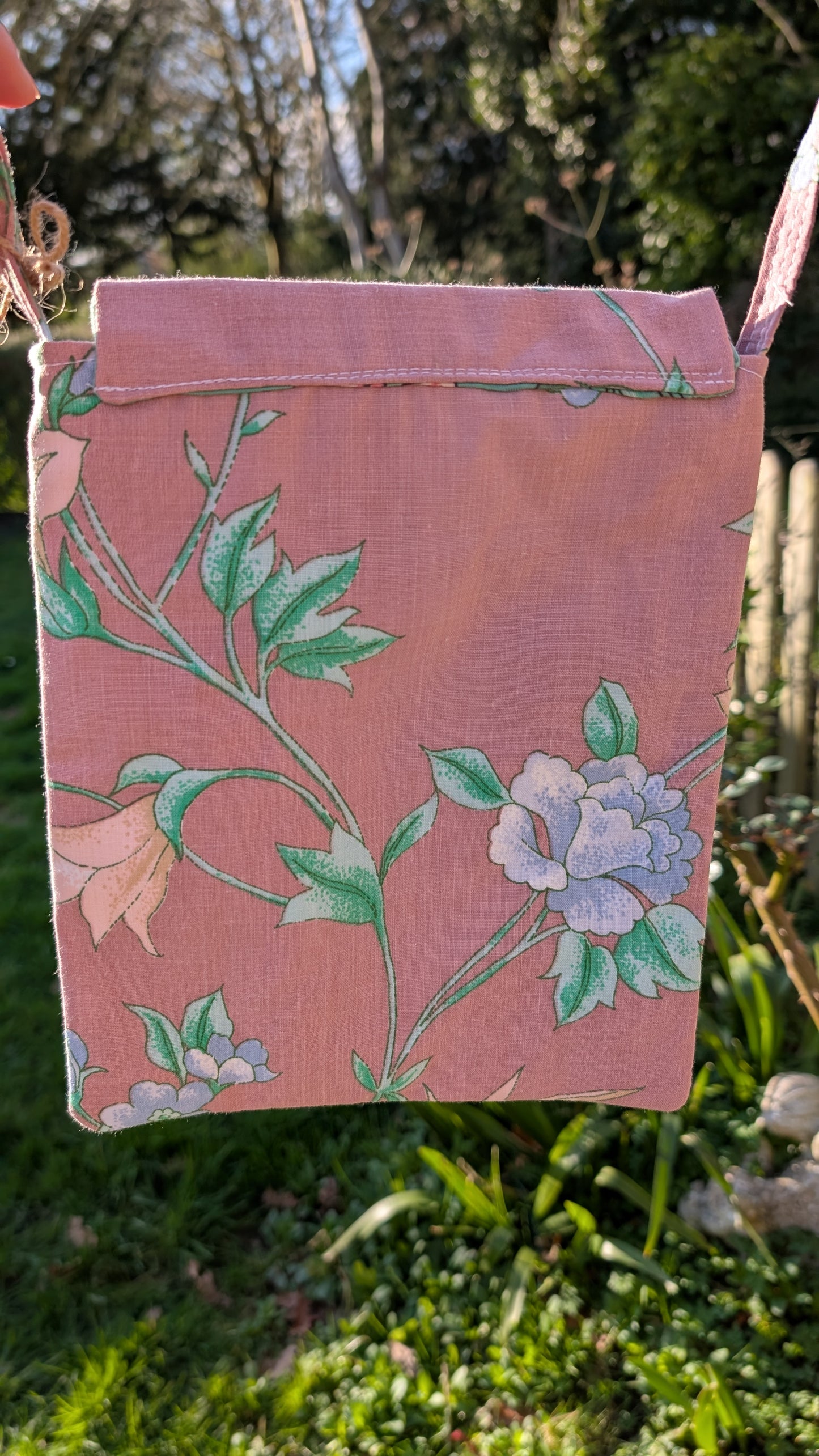 bag cross body-floral purse, shoulder bag floral-boho farm chic-floral print cottage style handbag-sustainable bag-sustainable gift