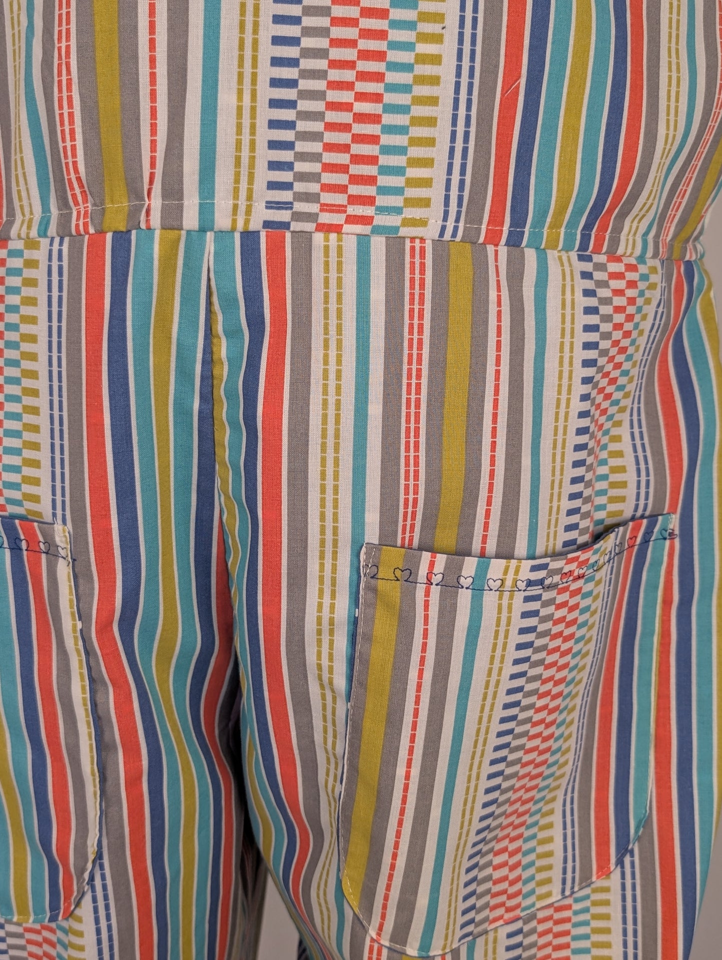 dungarees size 10 multi coloured stripe Dungarees, bright overalls.