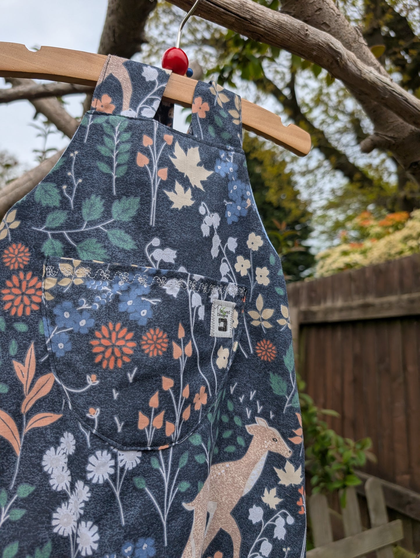 Baby Dungarees age 3-6m woodland floral and deer
