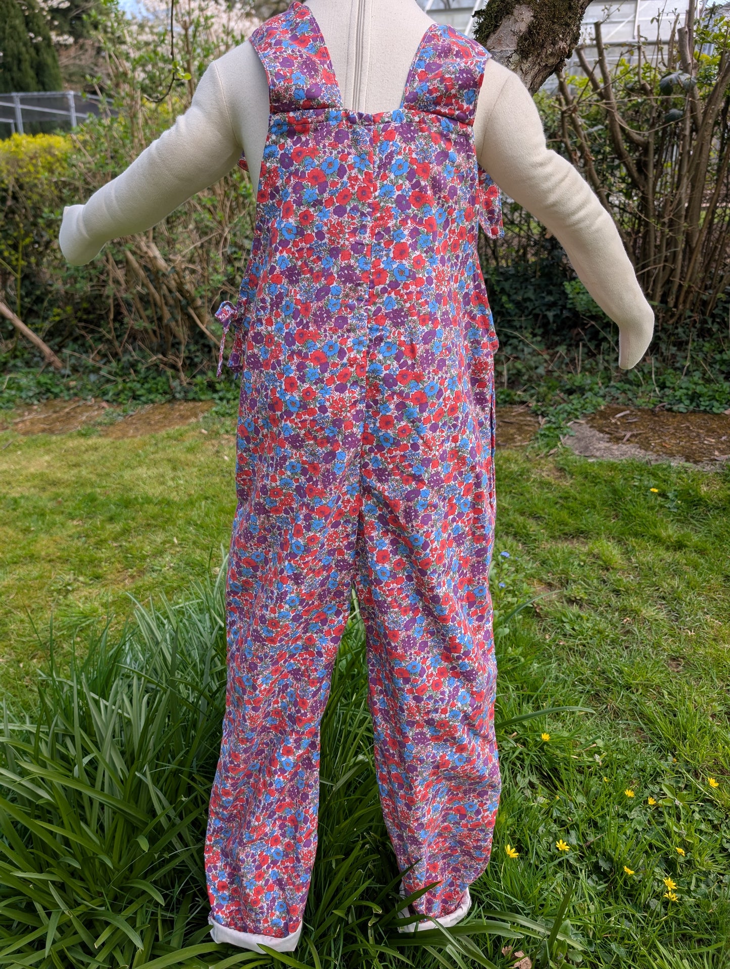Dungarees child- romper-age 9-10yrs-playsuit-jumpsuit- floral kids clothes-sustainable kids outfit-pretty child clothes-summer child-holiday