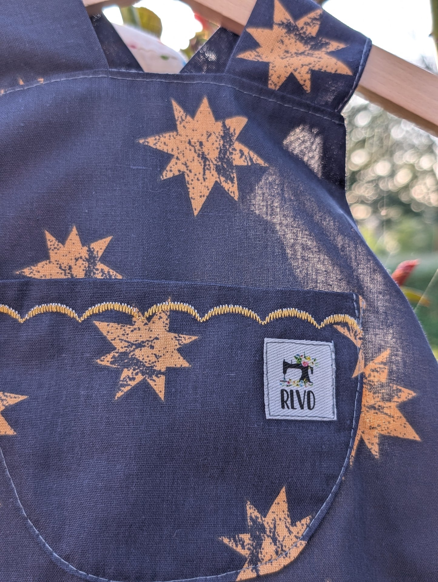 Baby Dungarees 6-9m-gold stars romper-celestial baby suit-reworked kids clothes.