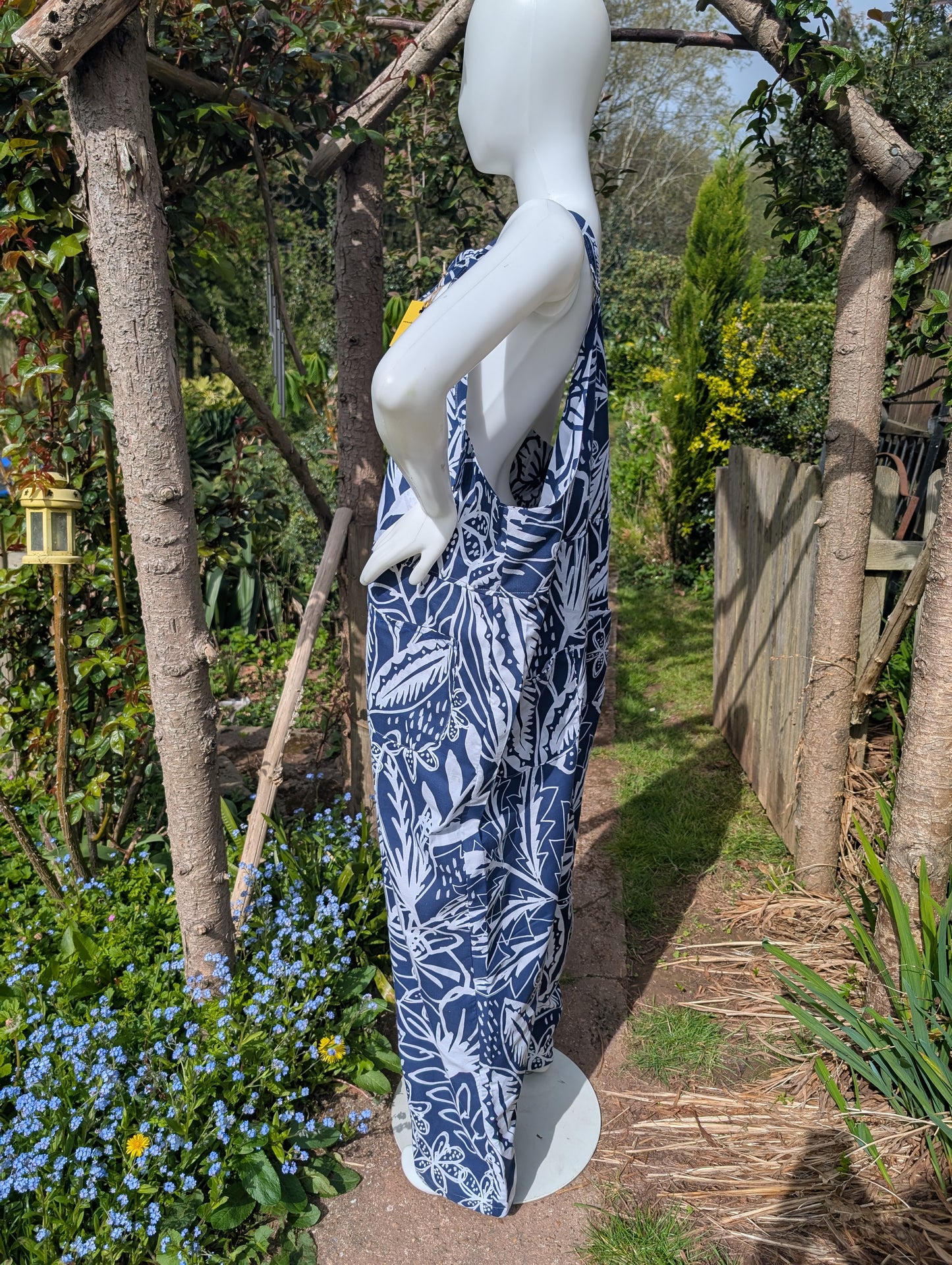 dungarees size 22-bicoloured dungarees-two tone floral-plus size dungarees.