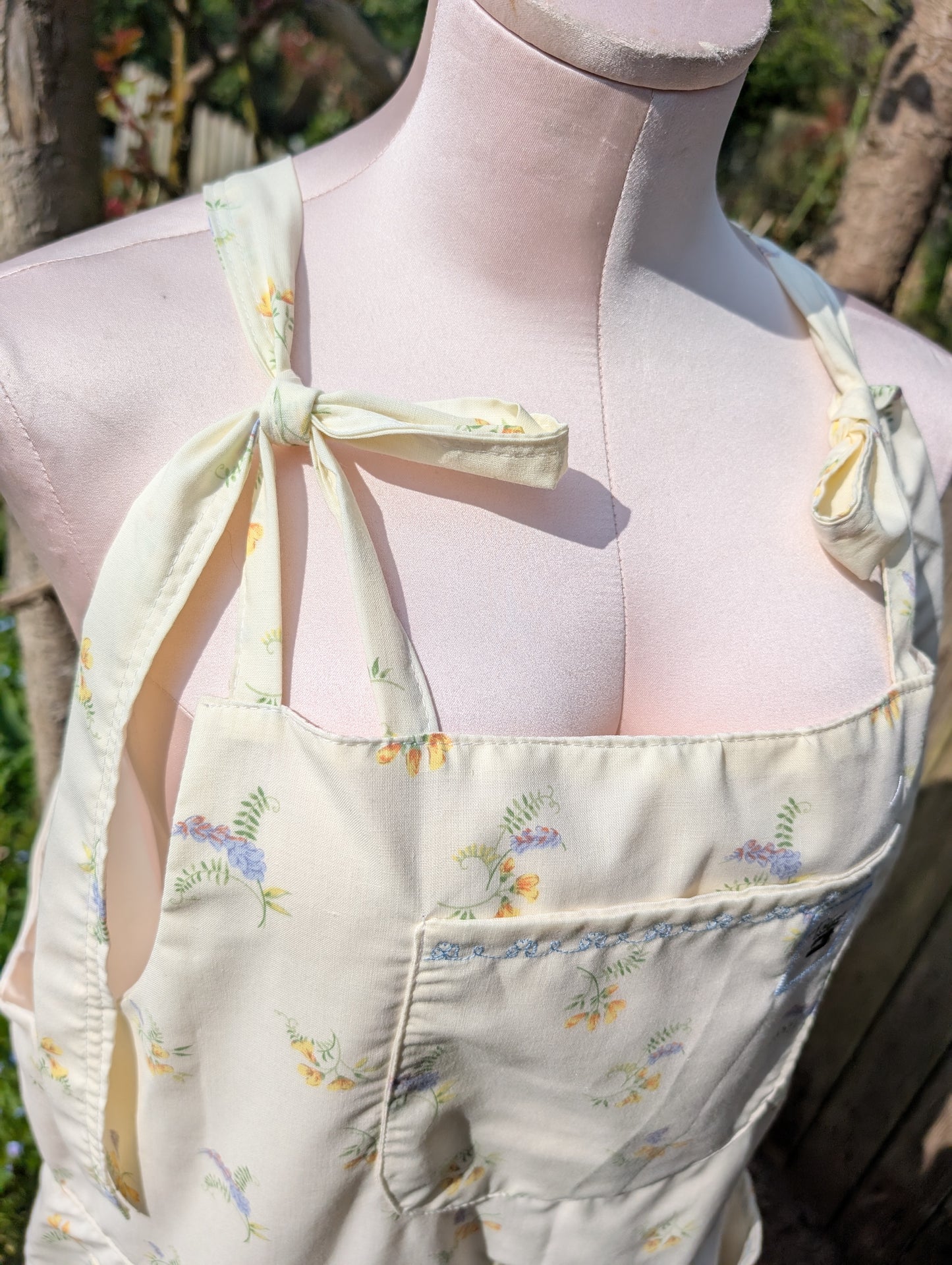 Dungarees-size 14-cottage style floral dungarees-jumpsuit-all-in-one-pantsuit-vintage floral pattern-whimsy-barn-cropped dungarees-summer