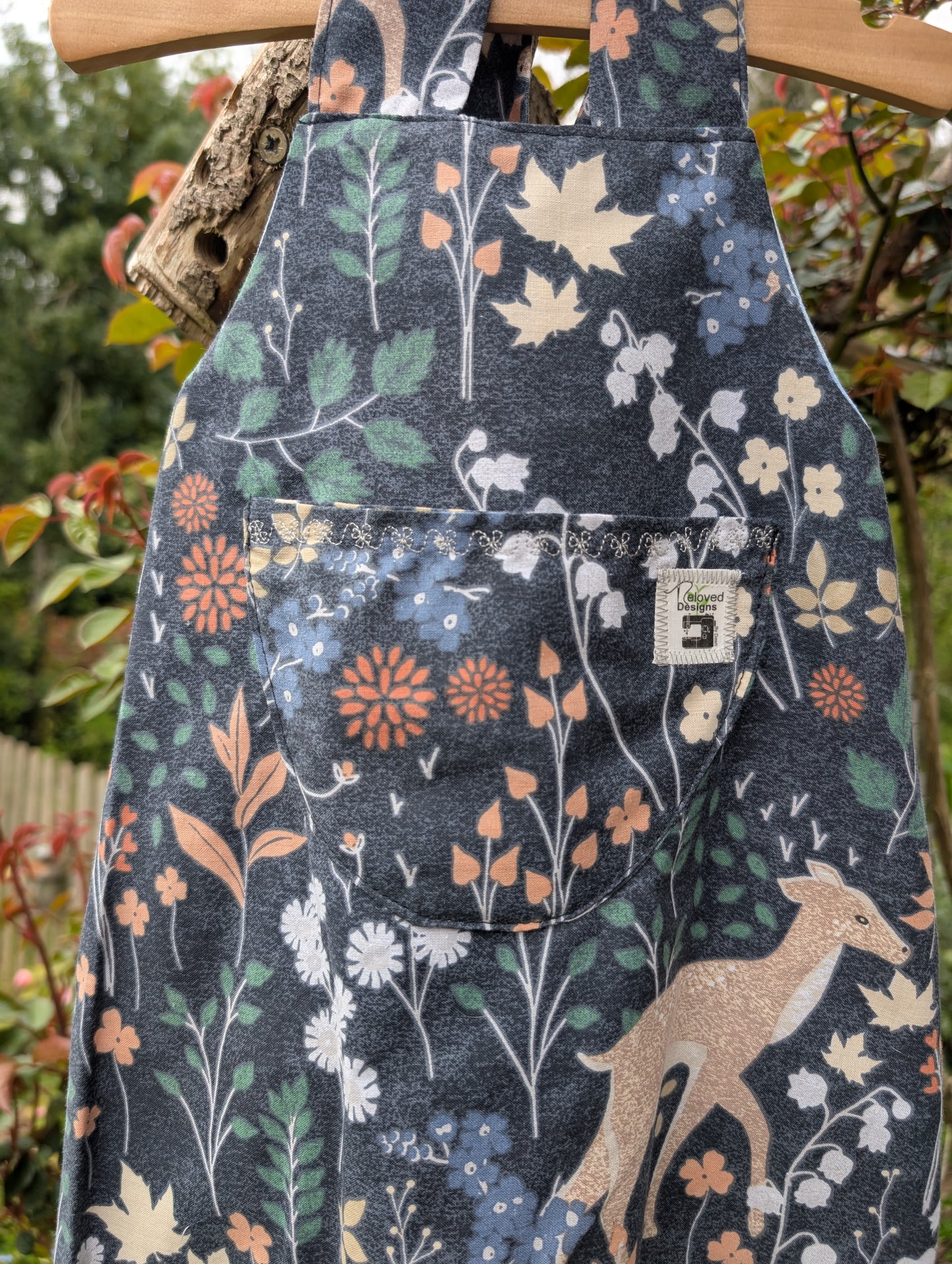 Baby Dungarees age 3-6m woodland floral and deer