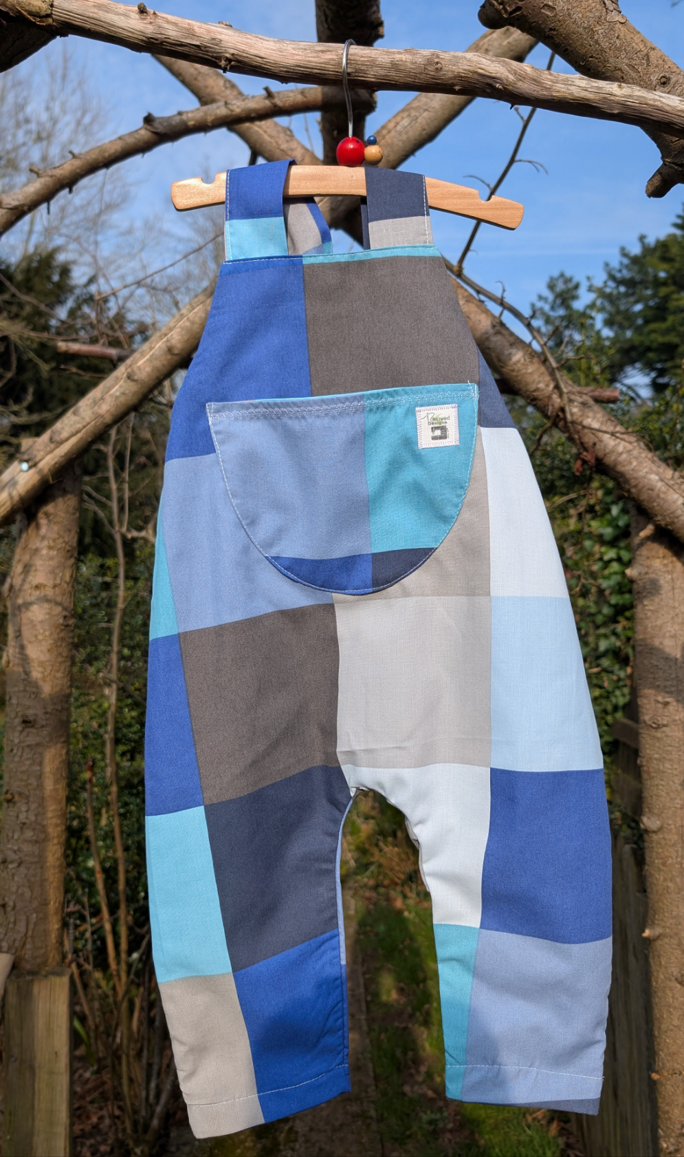Baby Dungarees, romper, age 12-18m child's dungarees, check dungarees baby, baby all in one, baby suit, sustainable baby gift.