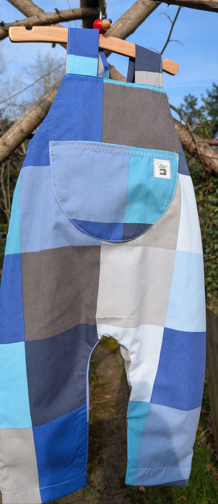 Baby Dungarees, romper, age 12-18m child's dungarees, check dungarees baby, baby all in one, baby suit, sustainable baby gift.