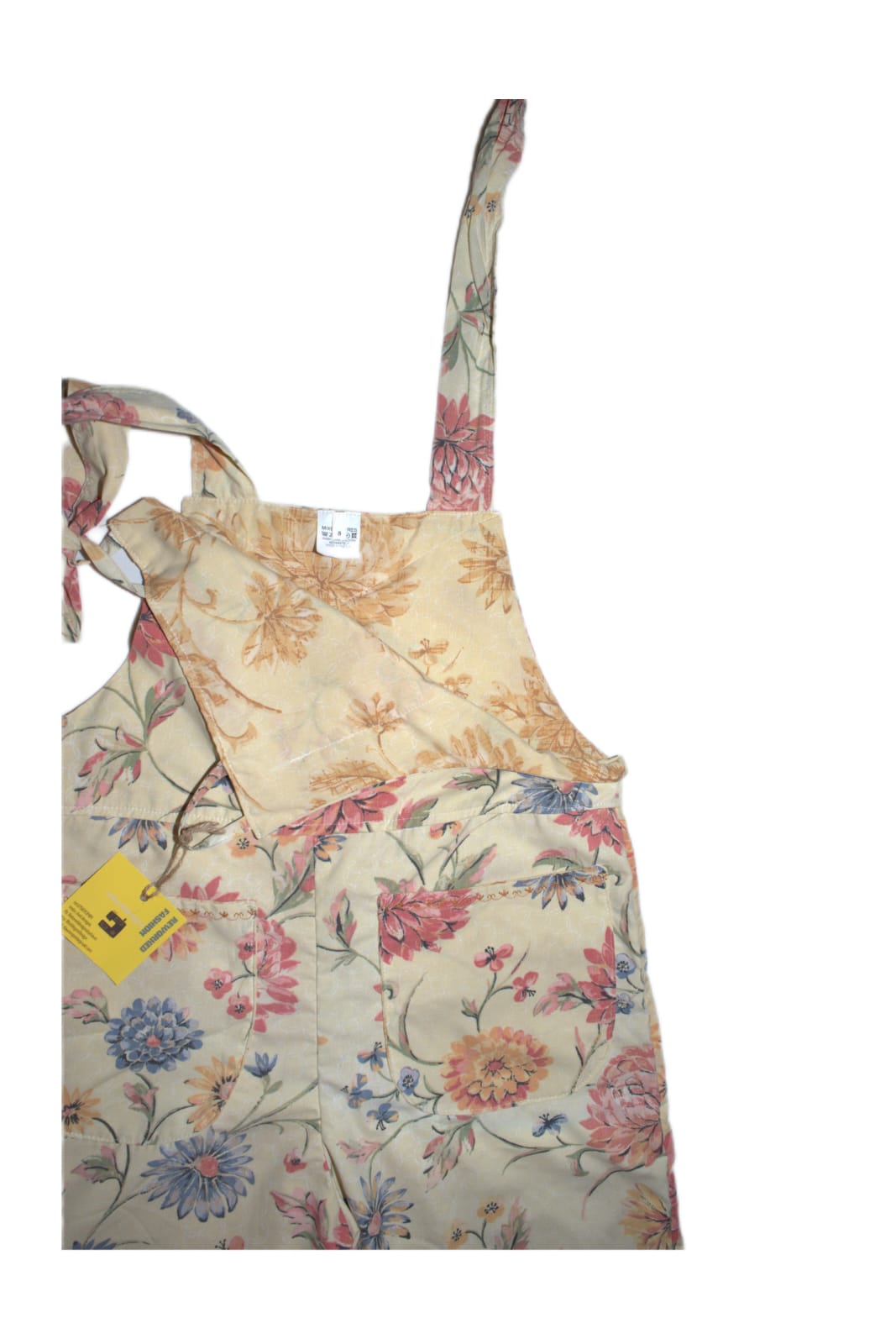 Dungarees size adult 6-8. Pink and cream vintage floral RelovedDesignsbyDawn