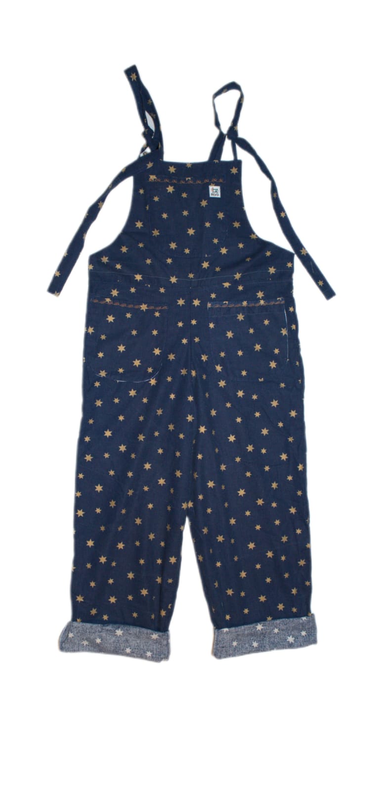 Dungarees size adult 6-8. Blue and gold stars RelovedDesignsbyDawn