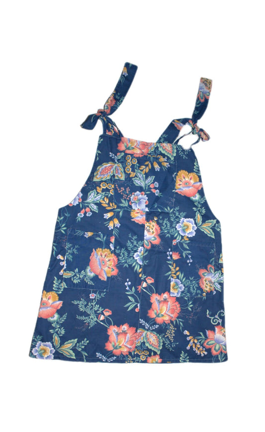 dress size 14, navy floral pinafore RelovedDesignsbyDawn