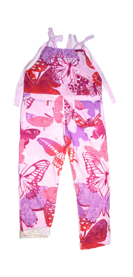 Dungarees size 12, pink butterfly RelovedDesignsbyDawn