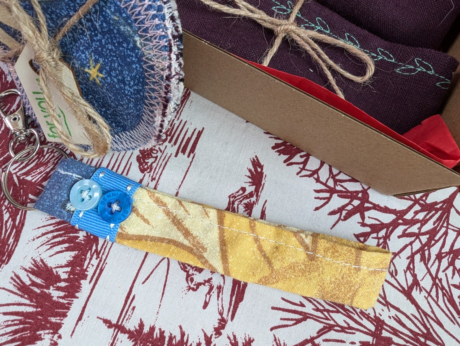 Christmas gift box, handkerchief, napkin gift box, sustainable Christmas gifts, face wipes gift, ethical gifts box, eco small gift. RelovedDesignsbyDawn
