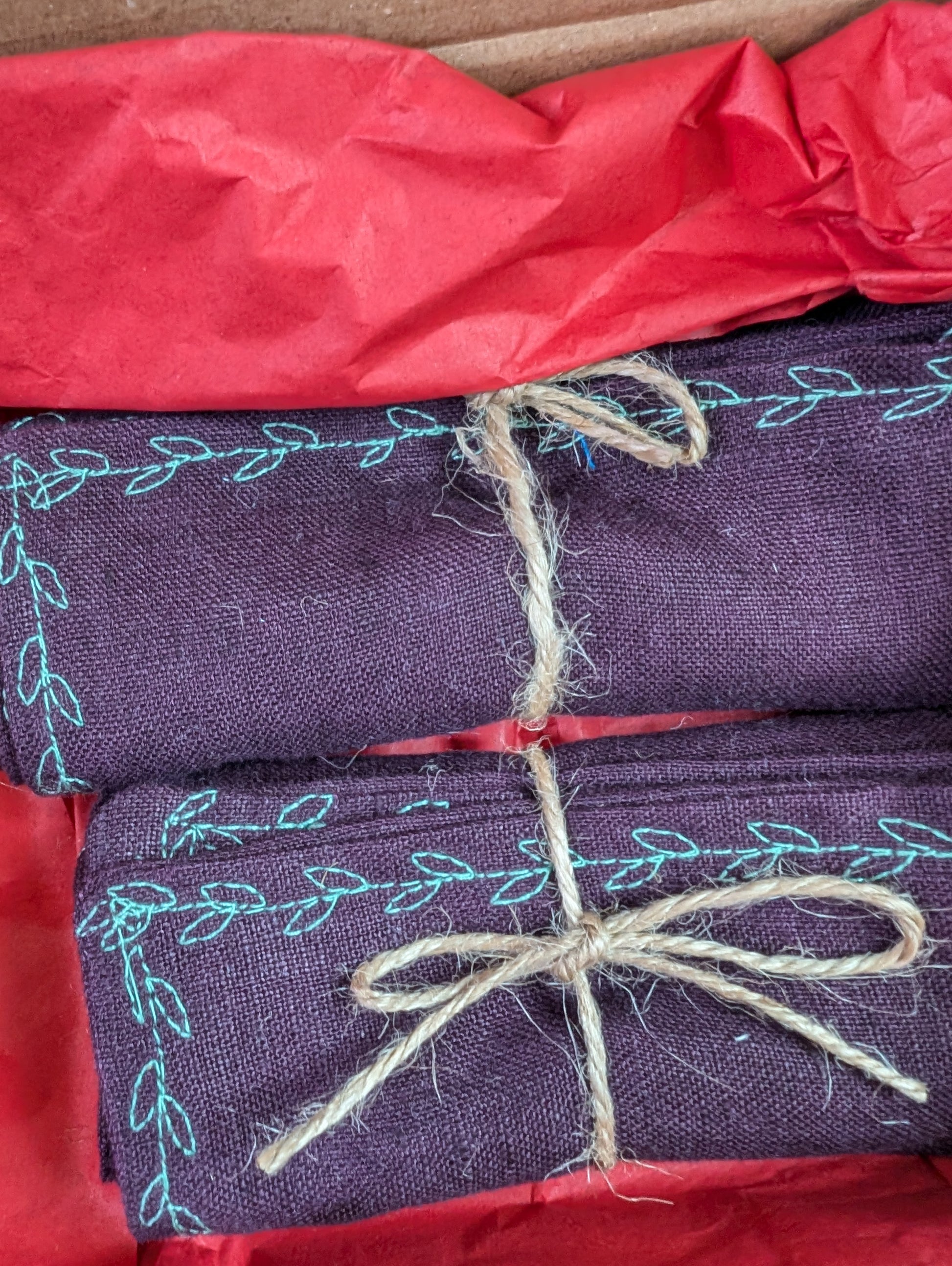 Christmas gift box, handkerchief, napkin gift box, sustainable Christmas gifts, face wipes gift, ethical gifts box, eco small gift. RelovedDesignsbyDawn