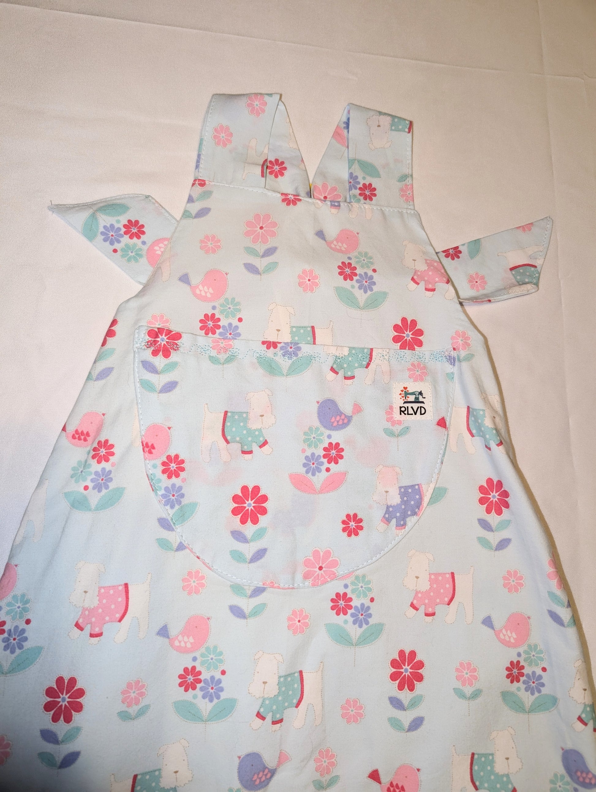 Baby Dungarees age 12/18 months, little Dungarees child, dogs print baby romper, dogs pattern baby suit, cute baby dungarees girl, gift for baby girl. RelovedDesignsbyDawn
