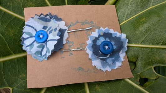 hair slide, hair accessories, crafted hair decoration, pretty hair slide, hair grip blue, button hair pin, hair grip, pretty hair slide - RelovedDesignsbyDawn