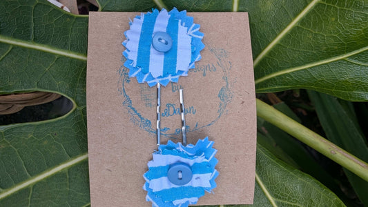 hair slide, hair accessories, crafted hair decoration, pretty hair slide, hair grip blue, button hair pin, hair grip, pretty hair slide - RelovedDesignsbyDawn