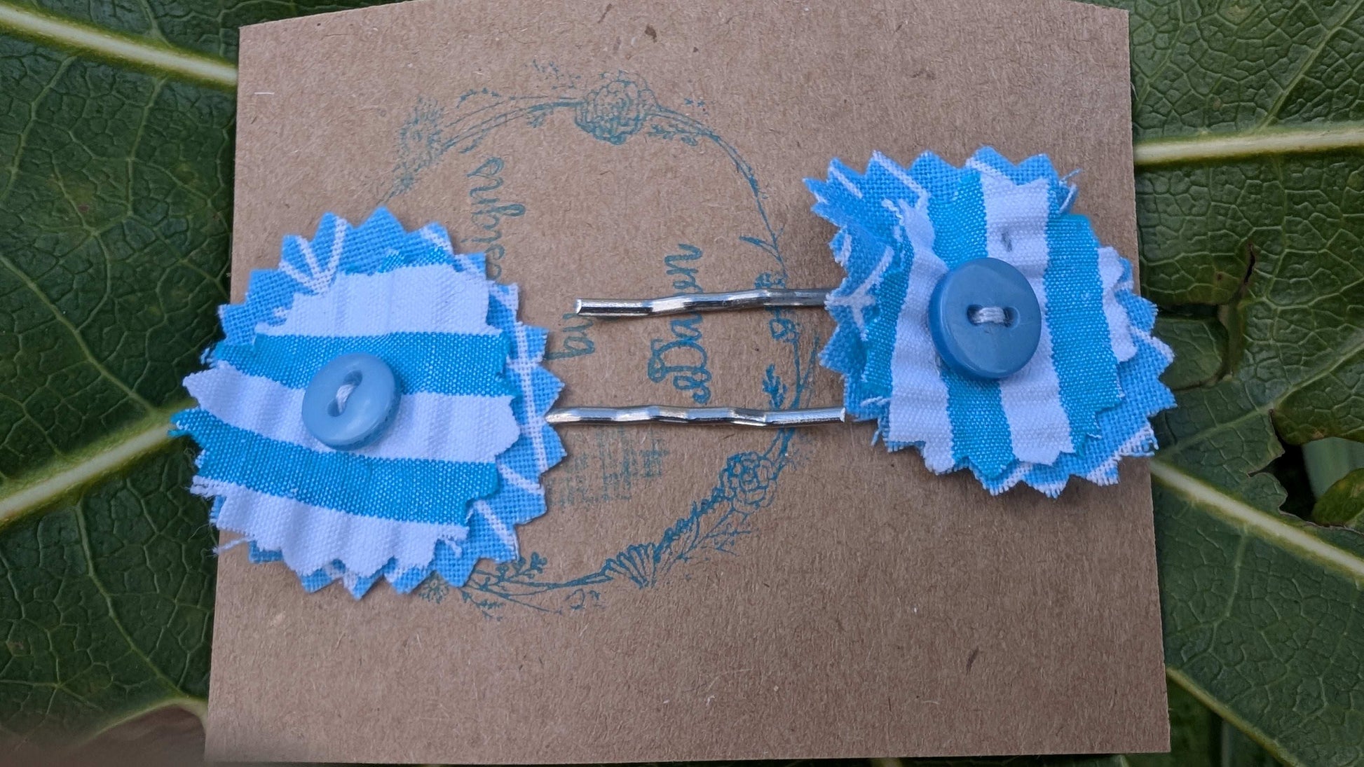 hair slide, hair accessories, crafted hair decoration, pretty hair slide, hair grip blue, button hair pin, hair grip, pretty hair slide - RelovedDesignsbyDawn