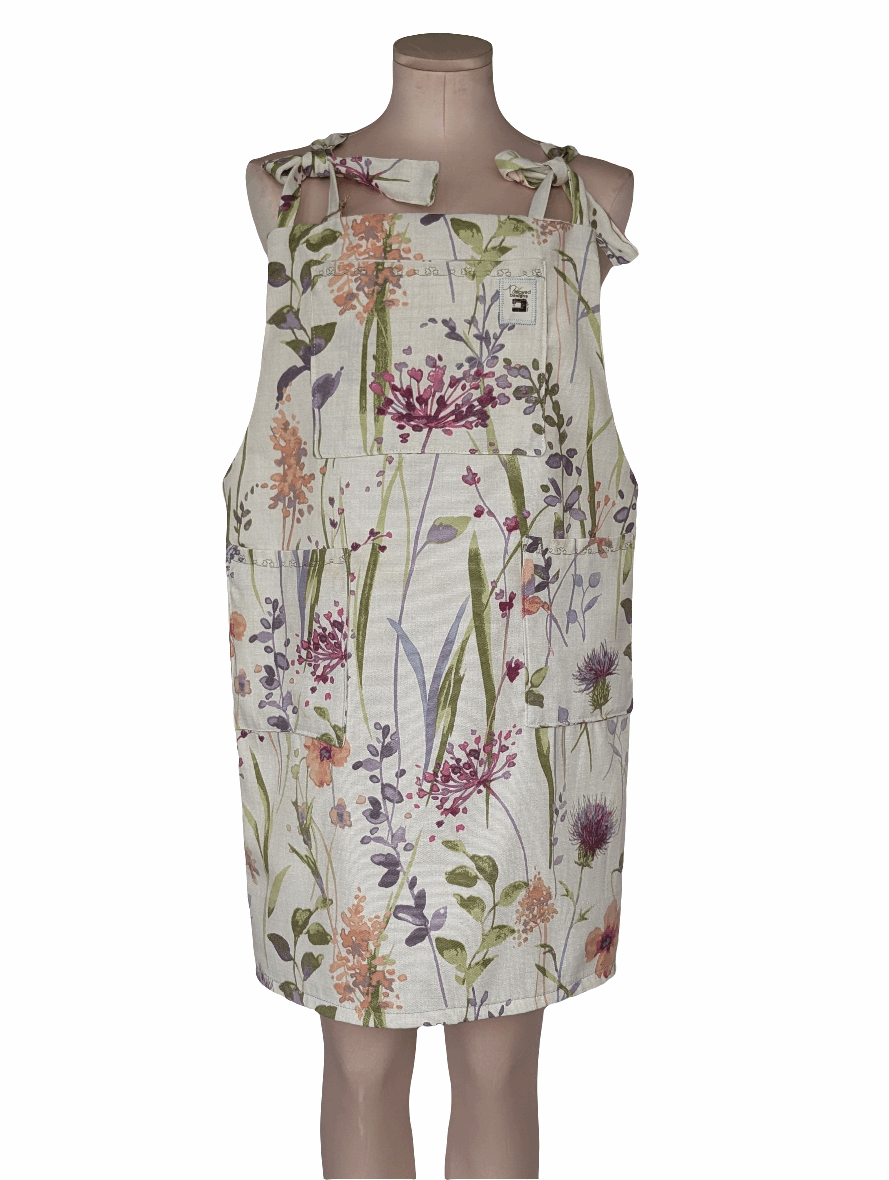 Dress size 12, floral dress, short pinafore dress, dungarees dress, tie top dress, apron dress, mini dress, pockets dress, spring flowers - RelovedDesignsbyDawn