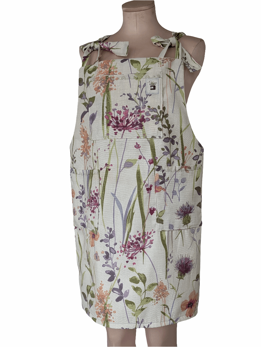 Dress size 12, floral dress, short pinafore dress, dungarees dress, tie top dress, apron dress, mini dress, pockets dress, spring flowers - RelovedDesignsbyDawn