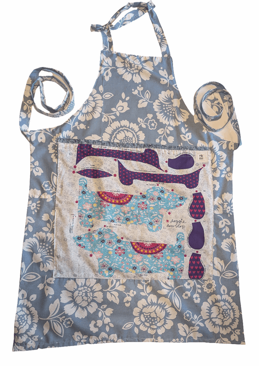 Apron for kitchen-pretty patchwork apron for cooking adult-work apron with pockets-cottage style reworked apron for cooking-gift for home RelovedDesignsbyDawn