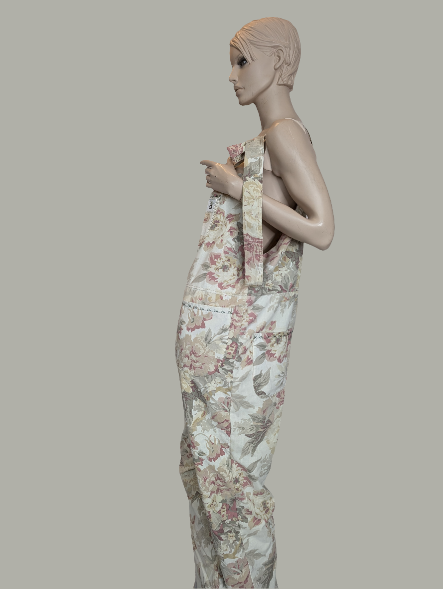dungarees size 12, vintage m&s print floral RelovedDesignsbyDawn