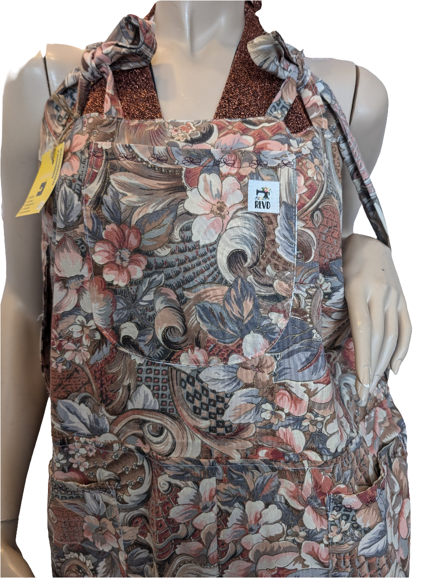 Dungarees size 16-18/XL,  vintage floral patterned dungarees, Baggy fit dungarees. Sustainable fashion dungarees, reworked clothing. RelovedDesignsbyDawn