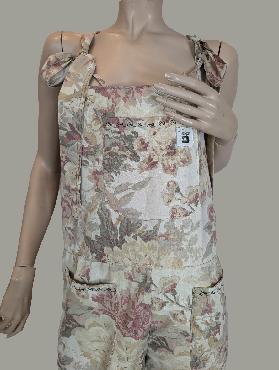dungarees size 12, vintage m&s print floral RelovedDesignsbyDawn