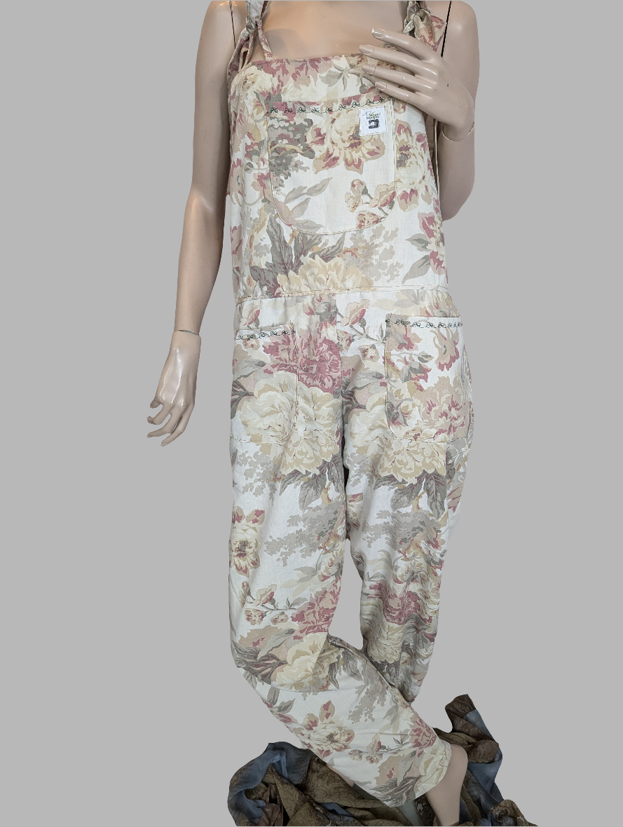dungarees size 12, vintage m&s print floral RelovedDesignsbyDawn