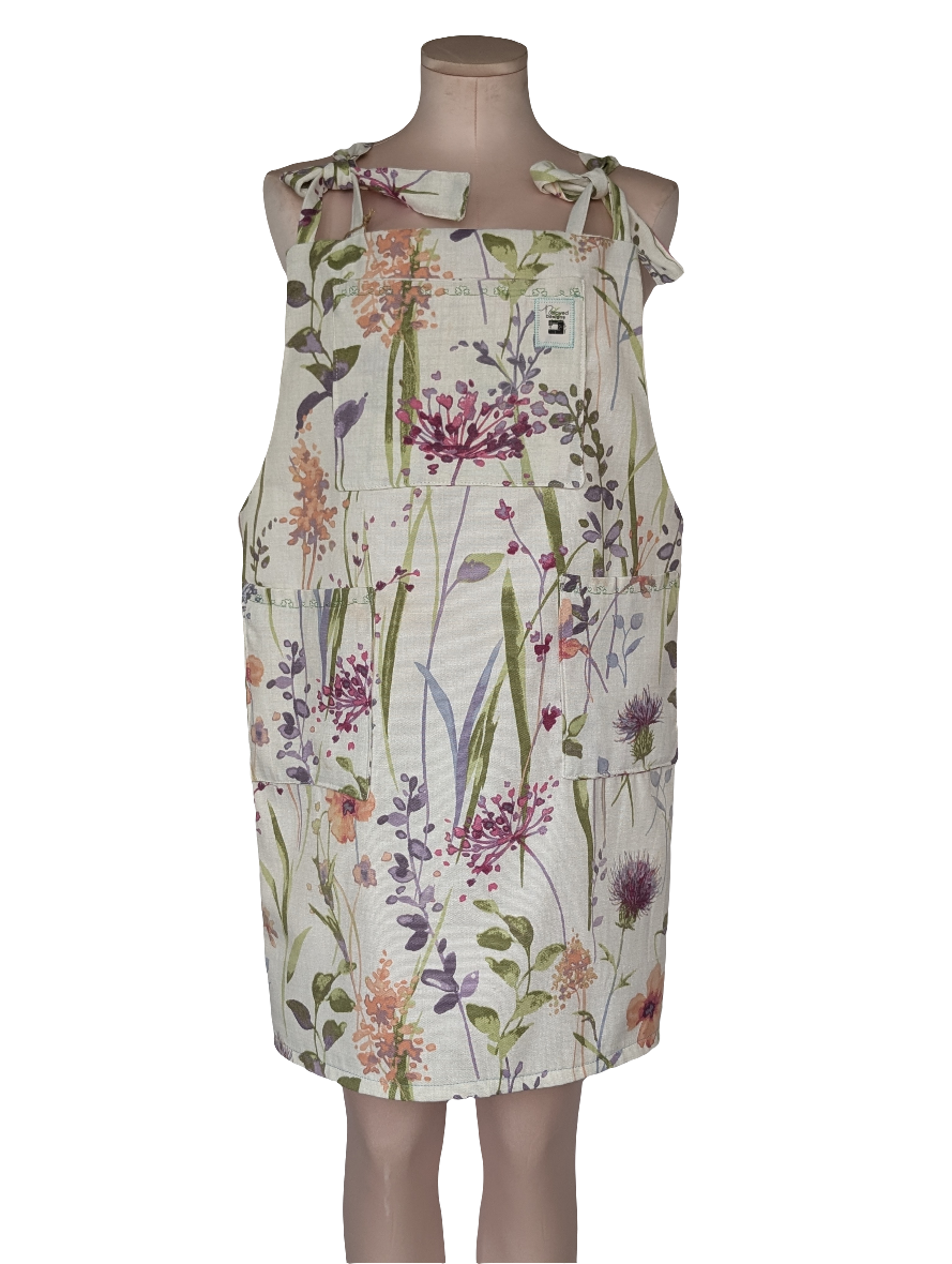 Dress size 12, floral dress, short pinafore dress, dungarees dress, tie top dress, apron dress, mini dress, pockets dress, spring flowers
