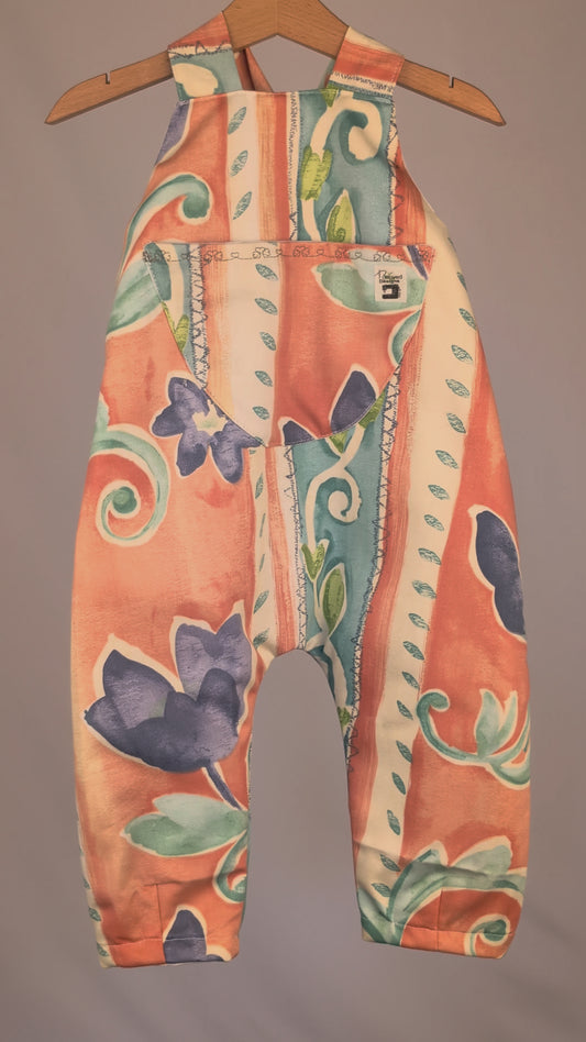 Dungarees,cute vintage tulip romper,(12-18m)  sustainable children's gift.